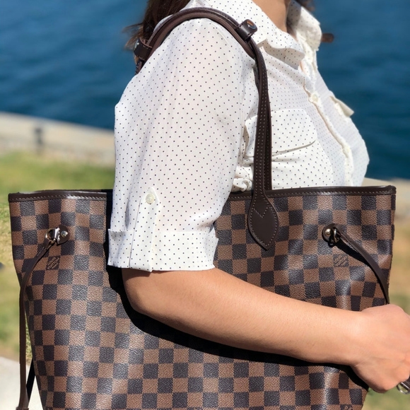 Dark brown leather shoulder pad for LV Neverfull Damier Ebene Leather Straps - Picture 6 of 6